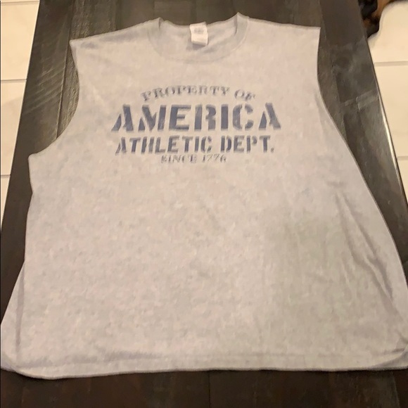XL Gildan No Sleeve American Athletic Dept T-Shirt - Picture 1 of 7